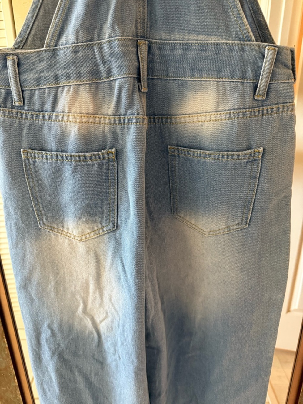 Distressed Blue Denim Overalls - Picture 9 of 13